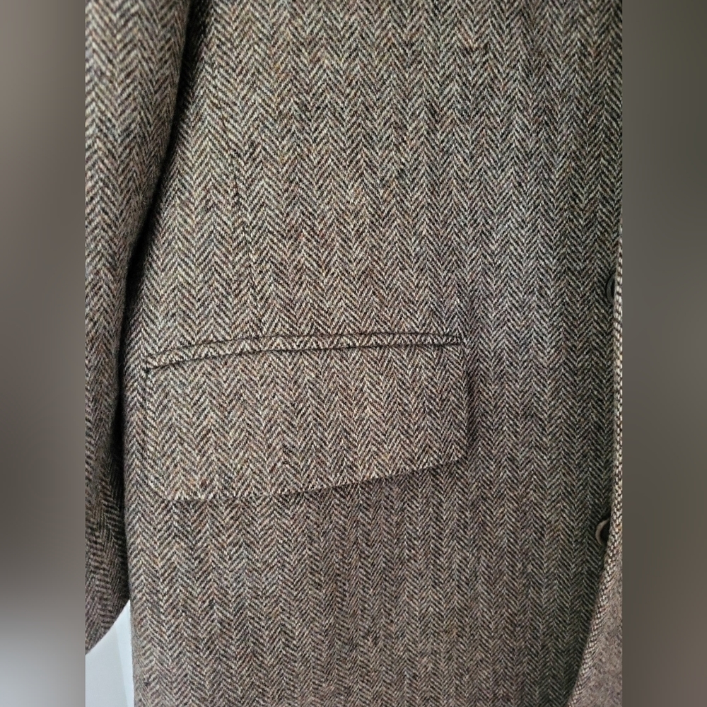 John Weitz by Palm Beach men's coat multicolor herringbone 100% wool 46 - Picture 8 of 12